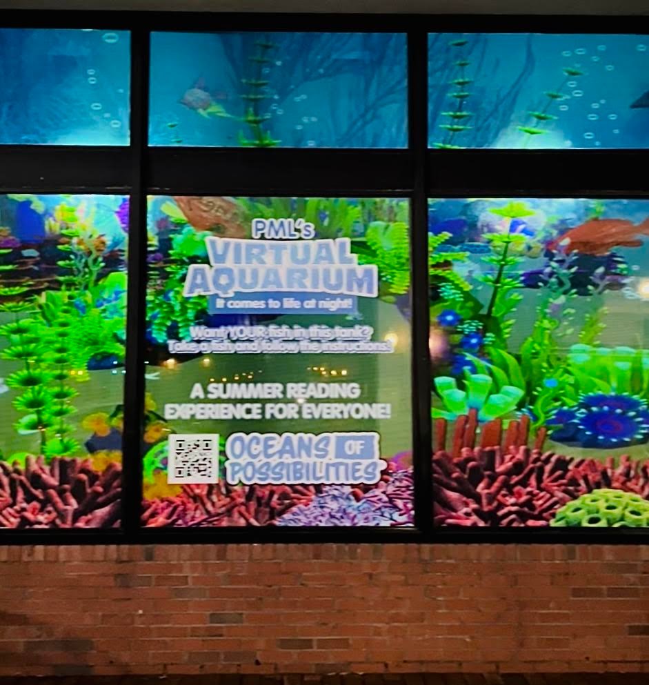 All you have to do is color a fish and the library staff will load it into one of the virtual aquariums, or you can do it yourself at one of the self-service kiosks in the Children’s Department. 